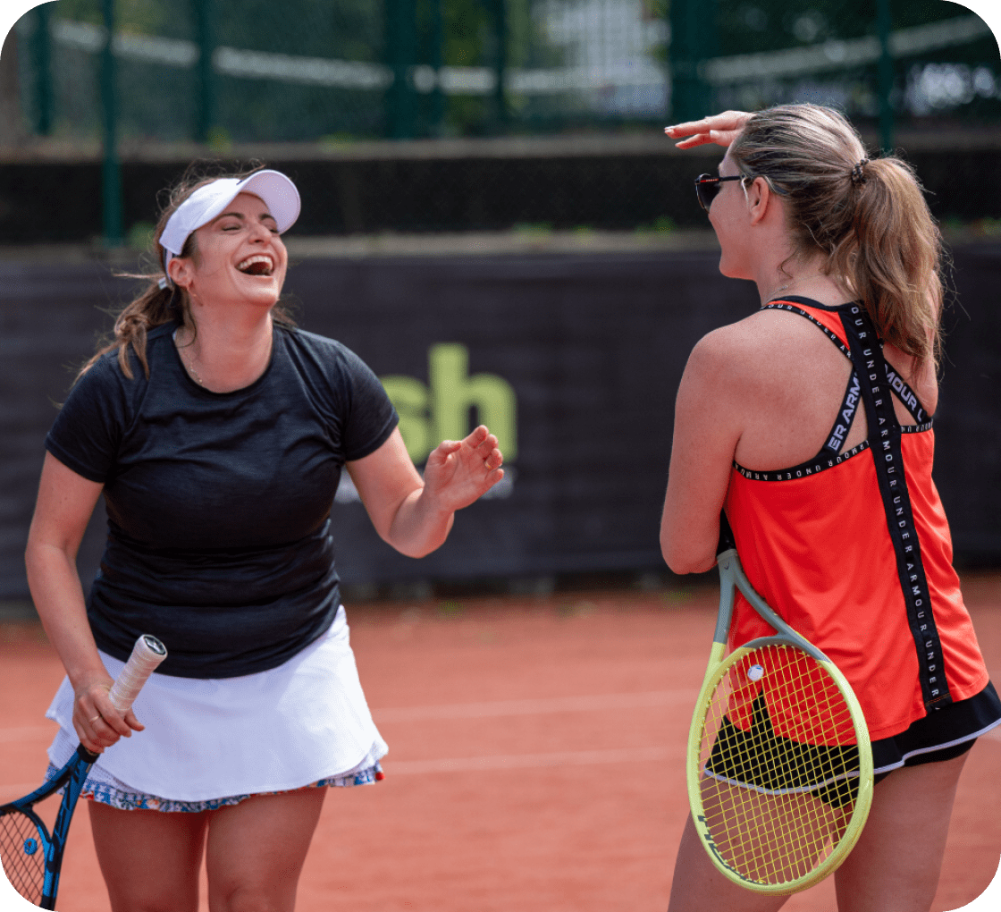 friends on tennis court